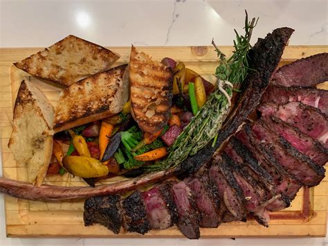 36oz Tomahawk Ribeye With Hearth Roasted Vegetables Dining And Cooking