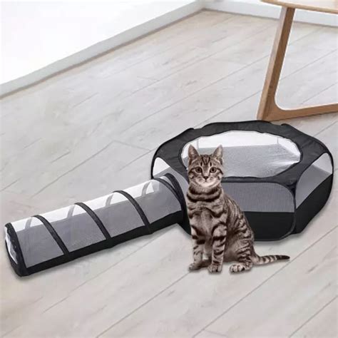 TUNNEL POUR CHAT Chats D intérieur Pliants Enclos Extérieurs Pour Chats