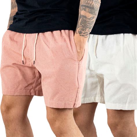 Kit Shorts Em Linho Masculino Premium Mauricinho Social Casual Moda