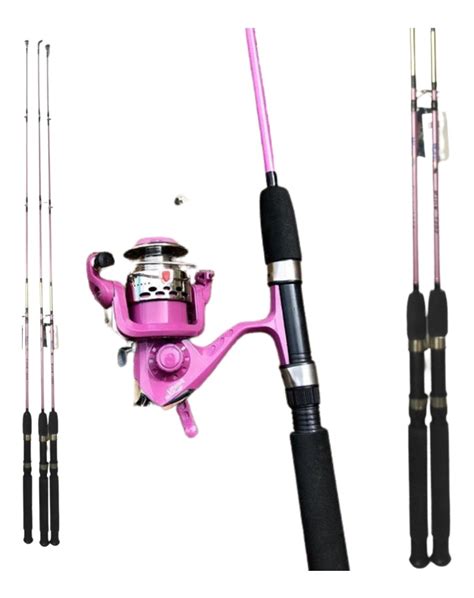 Kit De Vara De Pesca Rosa Pink Molinete Rosa Original Nf Frete grátis