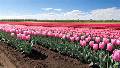 Premium Photo Wideangle Shot Of A Beautiful Pink Tulip Flowers