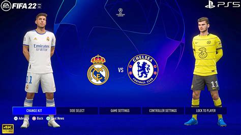 Fifa 22 Ps5 Real Madrid Vs Chelsea Uefa Champions League 4k Gameplay And Full Match Youtube