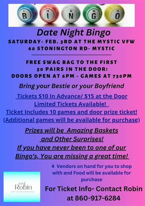 Date Night Bingo Mystic Vfw February 3 2024