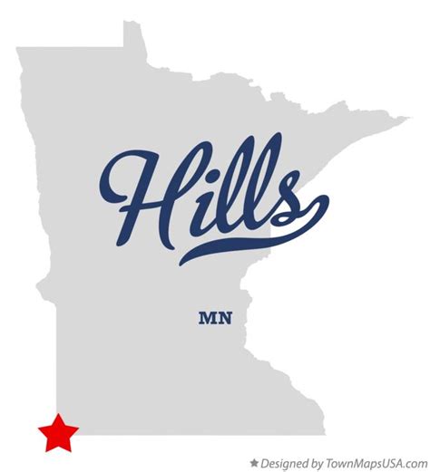 Map of Hills, MN, Minnesota