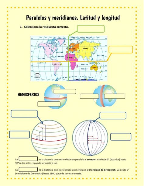 Ejercicio De Paralelos Meridianos Latitud Y Longitud Artofit