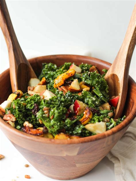 Autumn Kale Salad With Maple Balsamic Vinaigrette Hannah Magee Rd