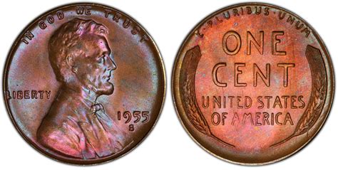 1955 S 1C BN Regular Strike Lincoln Cent Wheat Reverse PCGS