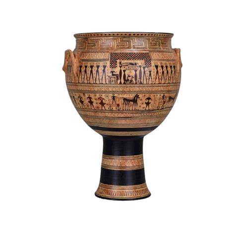 The Dipylon Krater Geometric Period Vase Ancient Greek Pottery Museum Copy