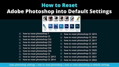 How To Reset Adobe Photoshop Into Default Settings Youtube