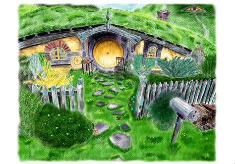 Amazon 7Dots Art A Hobbit Hole Watercolor Poster Dual Size A4