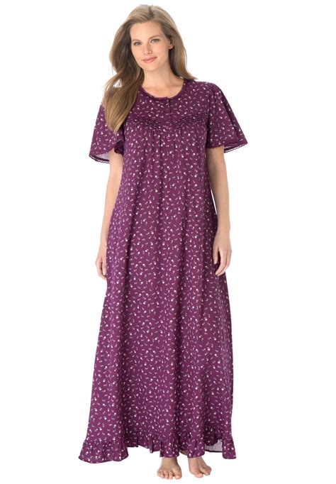 Long Cotton Knit Gown By Dreams And Co® Night Dress For Women Cotton