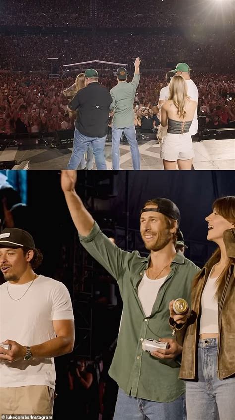 Glen Powell Chugs A Beer On Stage At Luke Combs Concert With Twisters