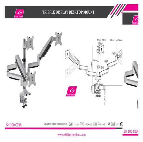 Skill Tech Gas Spring Monitor Arm Sh100 C036 Startech Store