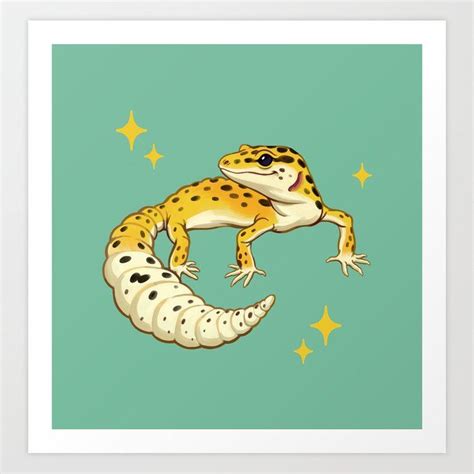 Vibrant Leopard Gecko Art Print By Dominique Whitney X Small