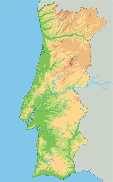 Detailed Map Of Portugal With Administrative Divisions Into Region And