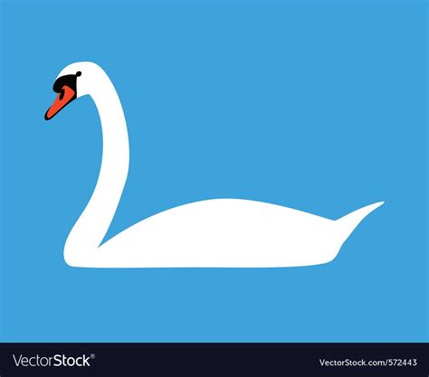 White Swan Royalty Free Vector Image Vectorstock