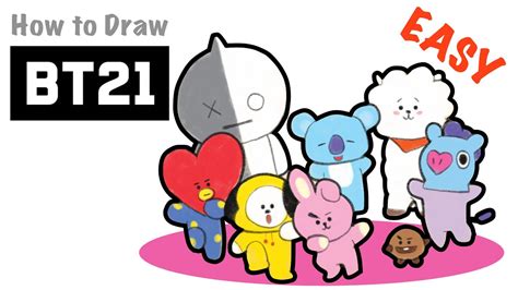 How To Draw Bt Bts Van Tata Rj Chimmy Cooky Shooky Mang