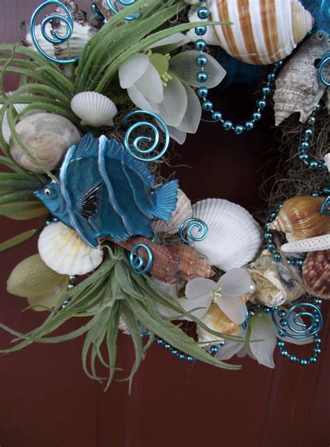 Adorable Florist Made Sea Shell Beach Wreath Nautical Wreath Etsy