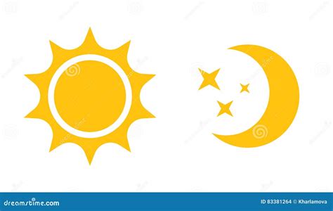 Sun E Icono Plano De La Luna Vector El Logotipo Para El Diseño Web El