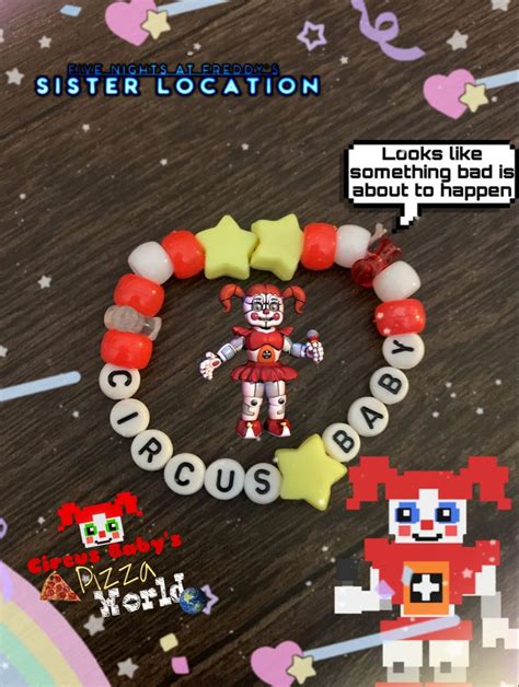 fnaf sister location: circus baby in 2024 | Kandi bracelets, Pony bead bracelets, Fnaf crafts