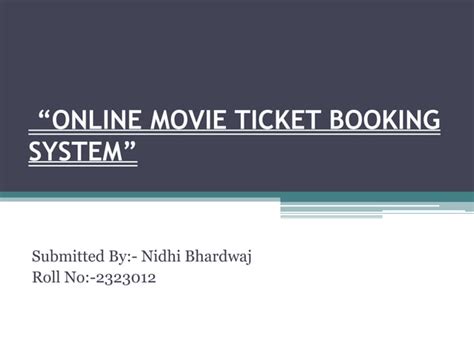 Online Movie Ticket Booking System Ppt