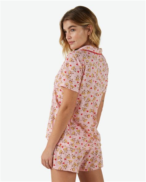 Riachuelo Pijama Feminino Curto Pizza Rosa