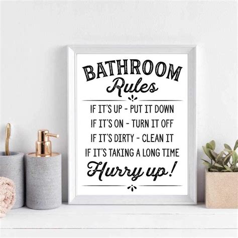 Bathroom Rules Printable Customize And Print