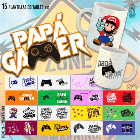 Pack de Plantillas para Sublimar Tazas Celebra al Papá Gamer