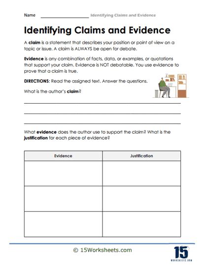 Claim Vs Evidence Worksheets 15 Worksheets Library