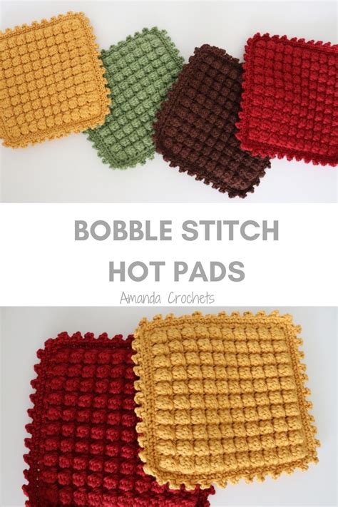 Bobble Stitch Hot Pad Amanda Crochets