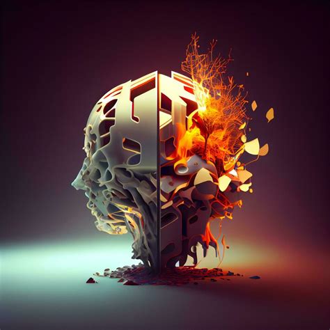 Burning Brain In Fire D Rendering D Illustration Image