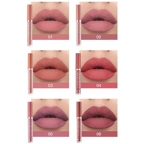 Cheap Handaiyan 6pcs Liquid Velvet Matte Lip Gloss Red Lipstick Nude