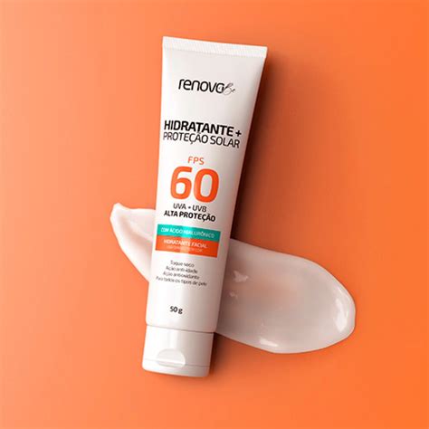 Hidratante Facial Proteção Solar FPS 60 UVA UVB Ácido Hialurônico