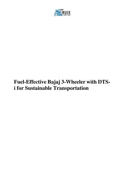 Ppt Fuel Effective Bajaj 3 Wheeler With Dts I For Sustainable Transportation Powerpoint