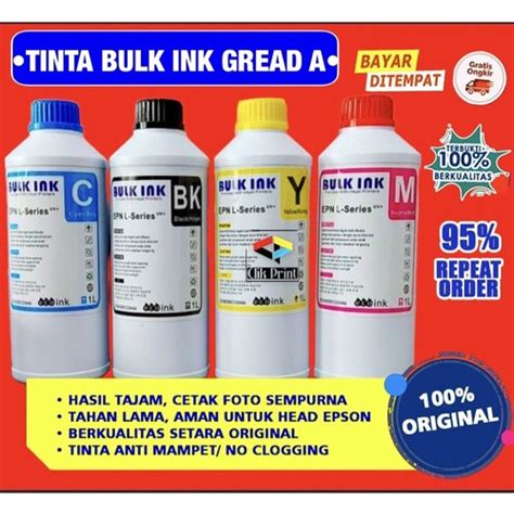 Jual Tinta Bulk Ink Liter Untuk Printer Epson L Series Biru