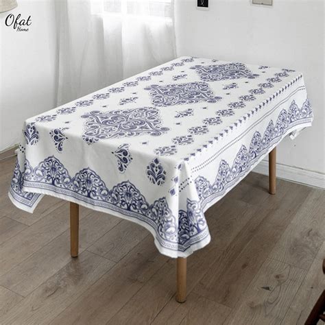 Chinese Blue And White Polyester Waterproof Tablecloth Etsy