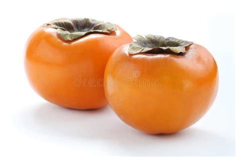 Persimmons Isolated On White Background Macro Stock Image Image Of