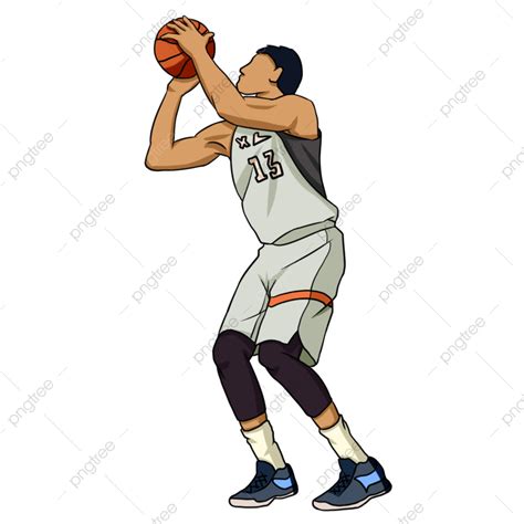 Basketball Player Shooting Clipart Color