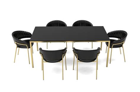 Premium PSD | Table and chairs isolated on white background dning table ...