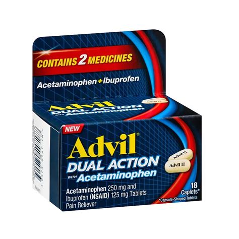 Advil Dual Action With Acetaminophen 200mg 18 Caplets Nimbus Imports