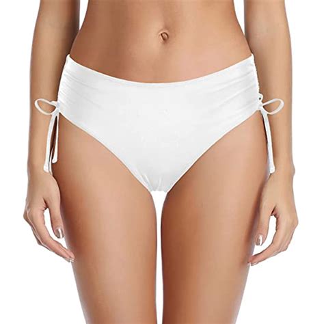 TMOYZQ Women S Tie Side Thong Bikini Bottom Sexy High Cut String Bikini