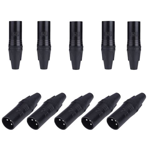 MX 3 Pin Mic Male Connector XLR Mc3Mxx Black Coating Made Of Pure