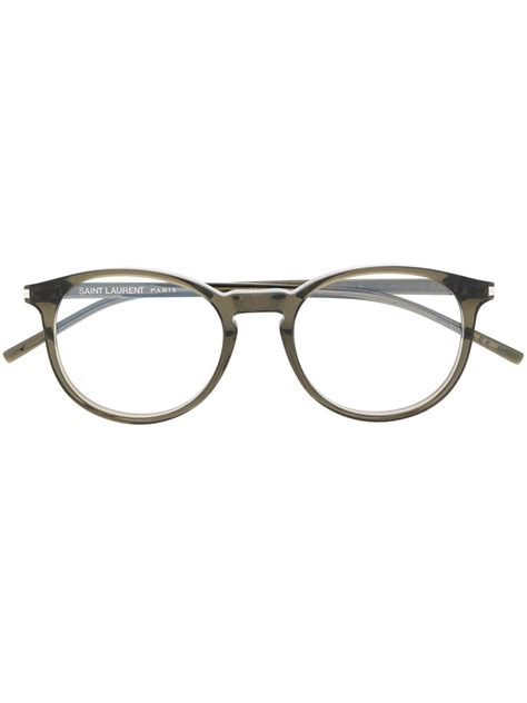 Saint Laurent Eyewear Round Frame Glasses Brown Farfetch