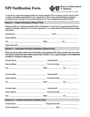 Fillable Online Npi Notification Form Mdr Portal Fax Email Print