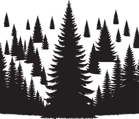 Pine Tree Forest Vector Silhouette 36365357 Vector Art At Vecteezy