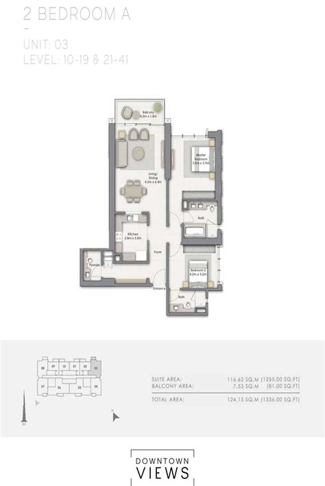 Downtown Views Apartments Floor Plans In Downtown Dubai