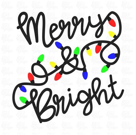 Merry Bright Free Christmas SVG File Christmas Svg Files Christmas