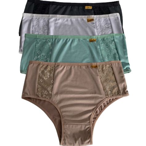 Kit Calcinha Feminina 10 Plus Size Cós Alto Calçola Cintura Alta Senhora Renda Lingerie