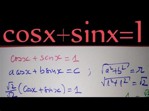 Cosx Sinx Trigonom Trie Quations Trigonom Triques Cosinus X Ok S