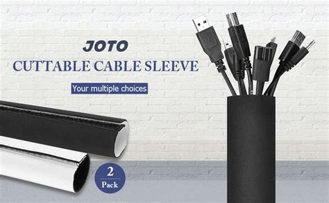 Joto [2 Pack] 10 83ft Cable Management Sleeve Cuttable Neoprene Cord Management